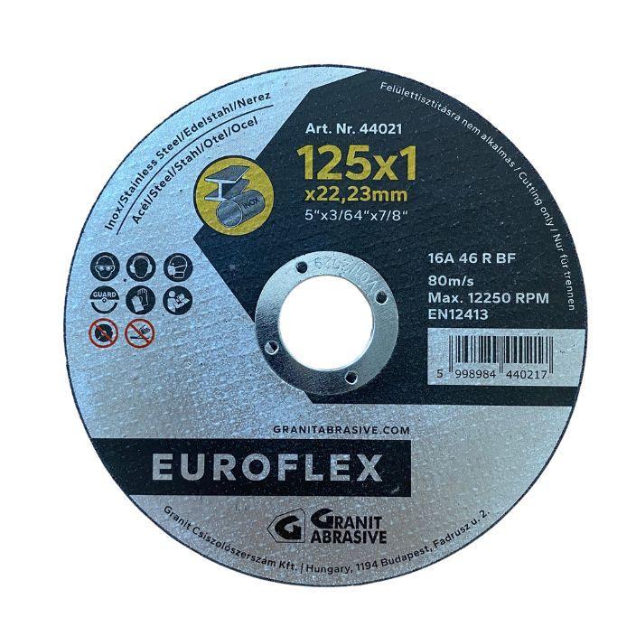 Vágókorong fém-inox Euroflex 125x1.0