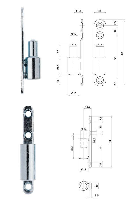 Statikus pánt Otlav 15mm duplatalpas 10db/cs.!