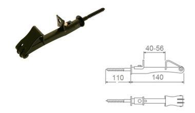 Zsalu kitámasztó Omad,fekete 1616/110mm