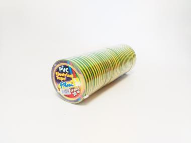 Szigetelőszalag 19mmX20m sárga/zöld 10db/csom.!