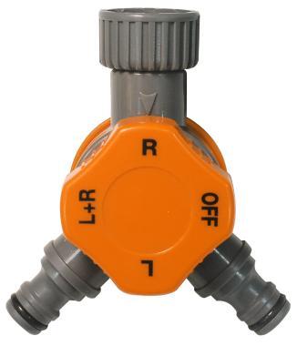 Elosztó kuplung Muta 2 utas elzáró csappal 3/4