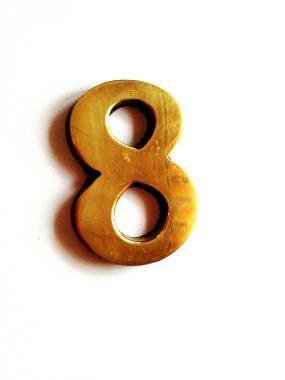 Ajtószám réz 50mm 8