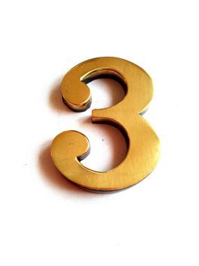 Házszám réz 80mm 3