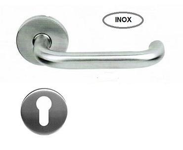 Kilincs inox U LH 9003 cly kerek rozettás