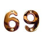 Ajtószám réz 50mm 6