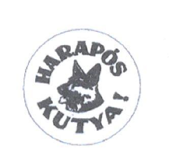 Harapós kutya tábla kerek zománcozott 10cm