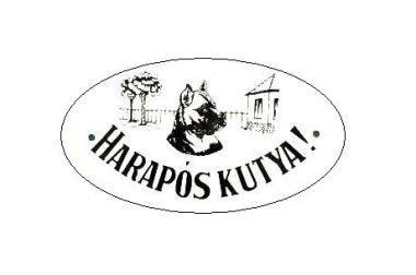 Harapós kutya tábla ovál zománcozott 12x10cm