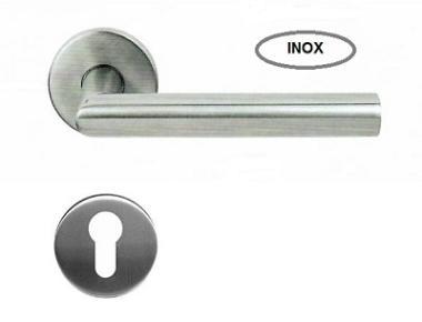 Kilincs inox sarkos LH 9004 cly kerek rozettás