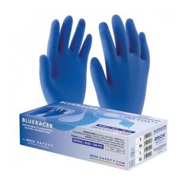 Védőkesztyű nitril 0.07mm/3.5g kék L 100db/dob.