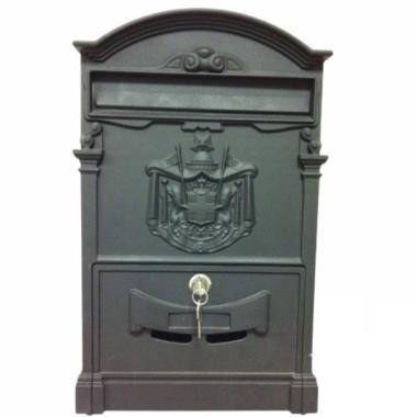 Postaláda címeres matt-fekete 415x260x85