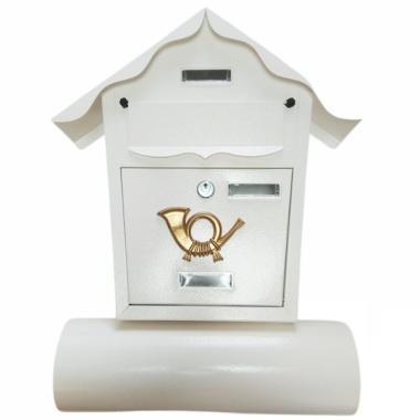 Postaláda szórólaptartós fehér 470x375x110