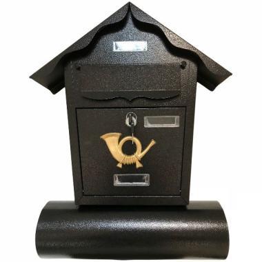 Postaláda szórólaptartós fekete 470x375x110