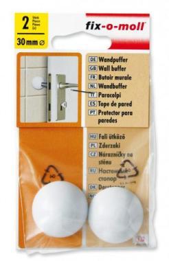 Ajtóütköző öntapadós fali 30mm fehér 2db/csom.!