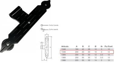 Zsalu középpánt Omad,fekete átm. 10mm 1346/20