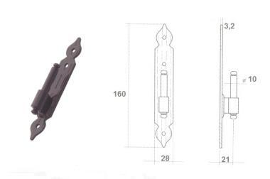 Zsalu tokpánt fix Omad,fekete 160/10mm 1213/16