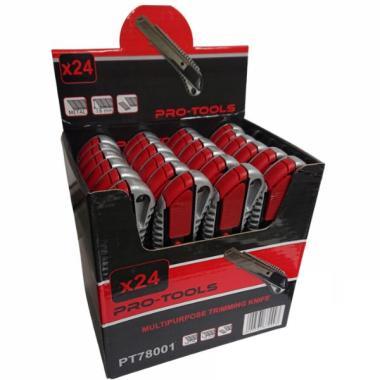 Tapétavágó kés Pro-Tools klt. 18mm fém 24r.