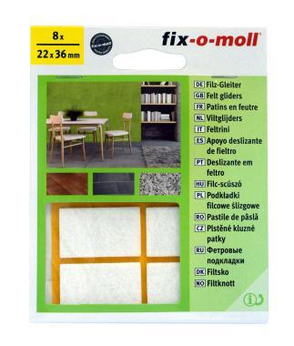 Bútorcsúsztató filc önt. fehér 22x36 8db/cs.!