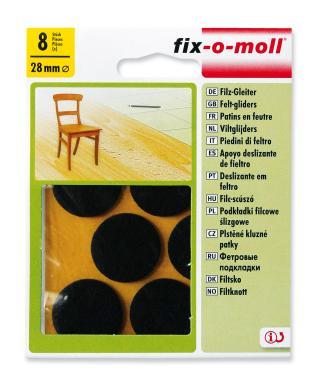 Bútorcsúsztató filc önt. barna 28mm 8db/cs.!