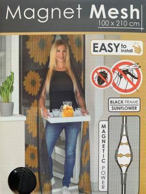 Szúnyogháló ajtóra napraforgós,mágneses 100x210