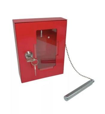 Tűzkulcsszekrény+kalapács 15x12x4cm