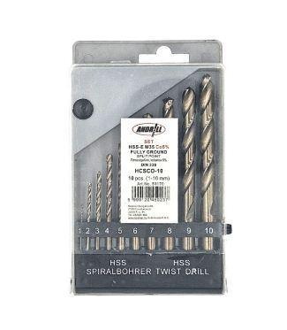 Fémcsigafúró készlet HSS-Co Andrill 10r. 1-10mm
