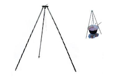 Bogrács állvány tömör fekete 1.0m