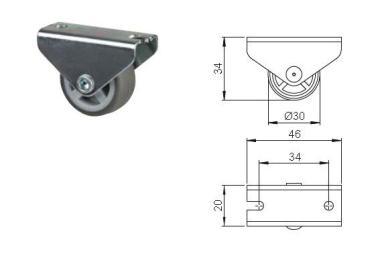 Bútorgörgő 30mm puha futófelület
