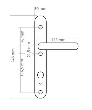 Kilincs Mistral/Nevada fehér 92/32/216 cly fül/fül
