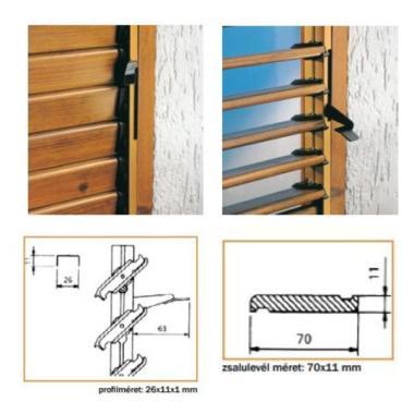 Zsalugáter mozgató fekete   8 leveles