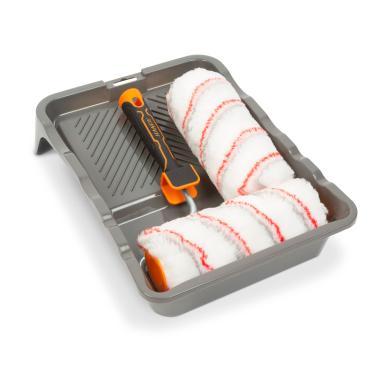 Festőhenger szett-nyél+tálca+2x poliészter18x180mm