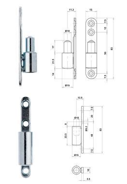 Statikus pánt Otlav 15mm duplatalpas 10db/cs.!