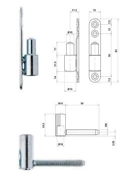 Statikus pánt Otlav 15mm szimplatalpas 10db/cs.!